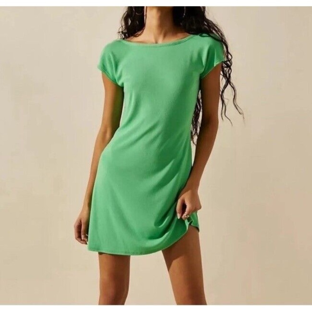 Free People Beach Rosalia Low Back Mini Dress Green Size L